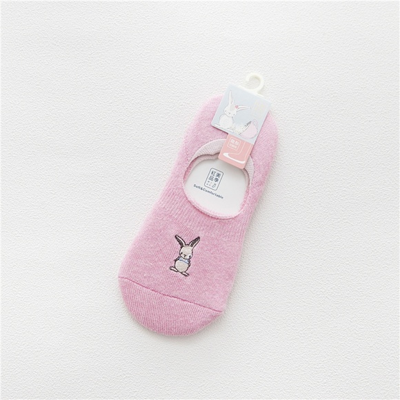 5 Pairs Women Rabbit No Show Ankle Socks - Picture 6 of 8